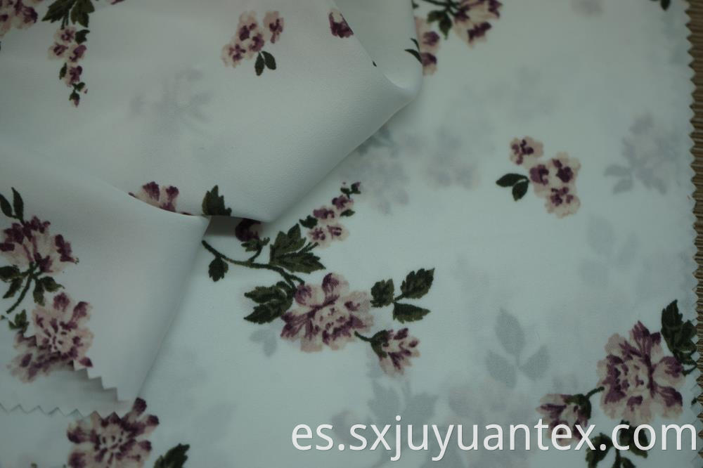 Flower Print on Hammered Satin Fabric